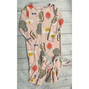 Carter’s Breakfast Girl Fleece Footed Pajamas Sleeper, Size Youth 7
